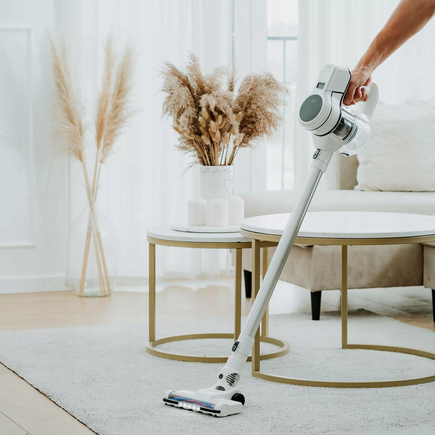 Belaidis vertikalus dulkių siurblys 2 viename su moppavimo funkcija kietoms grindims LED buitinė technika