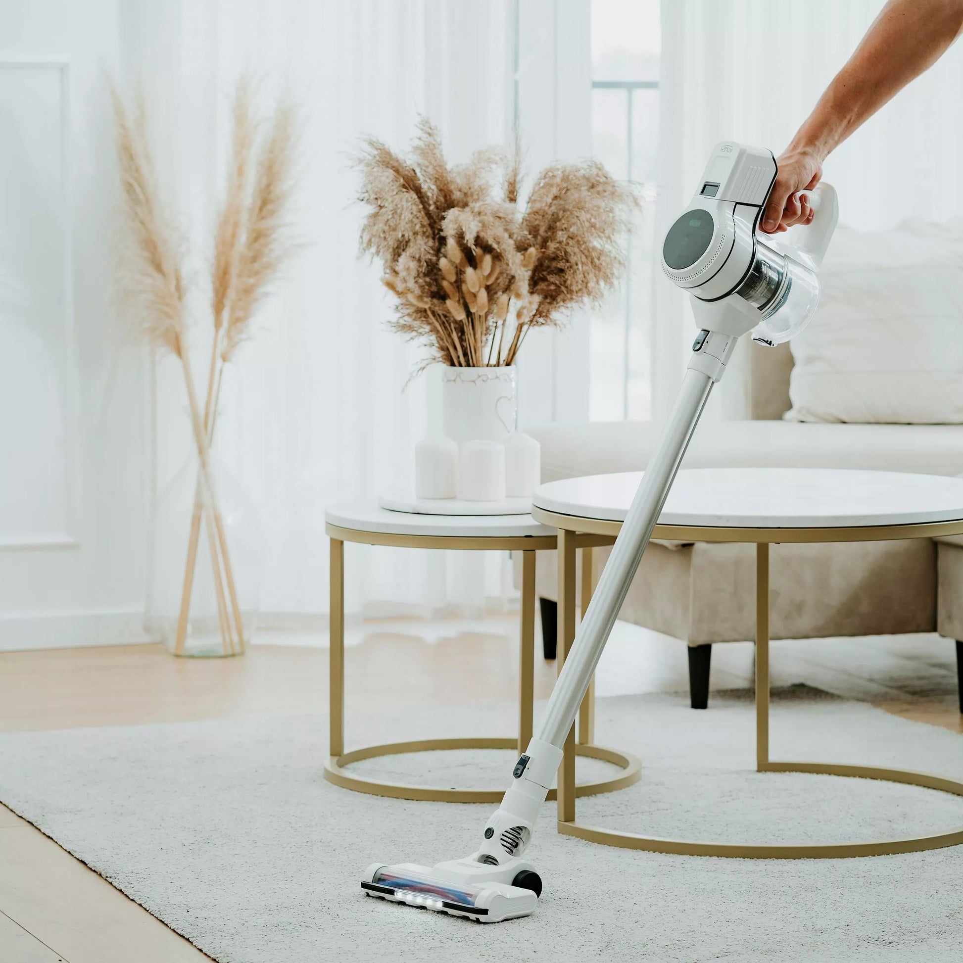 Belaidis vertikalus dulkių siurblys 2 viename su moppavimo funkcija kietoms grindims LED buitinė technika