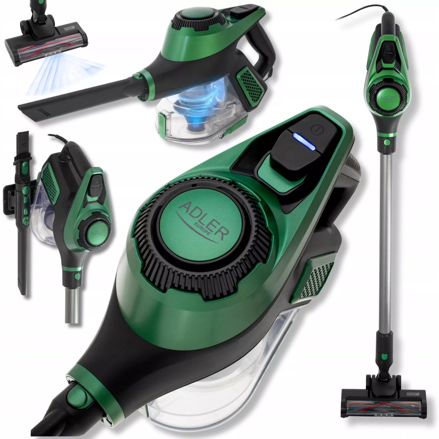 Laidinis vertikalus dulkių siurblys Adler AD 7083, 700W, HEPA 13, LED