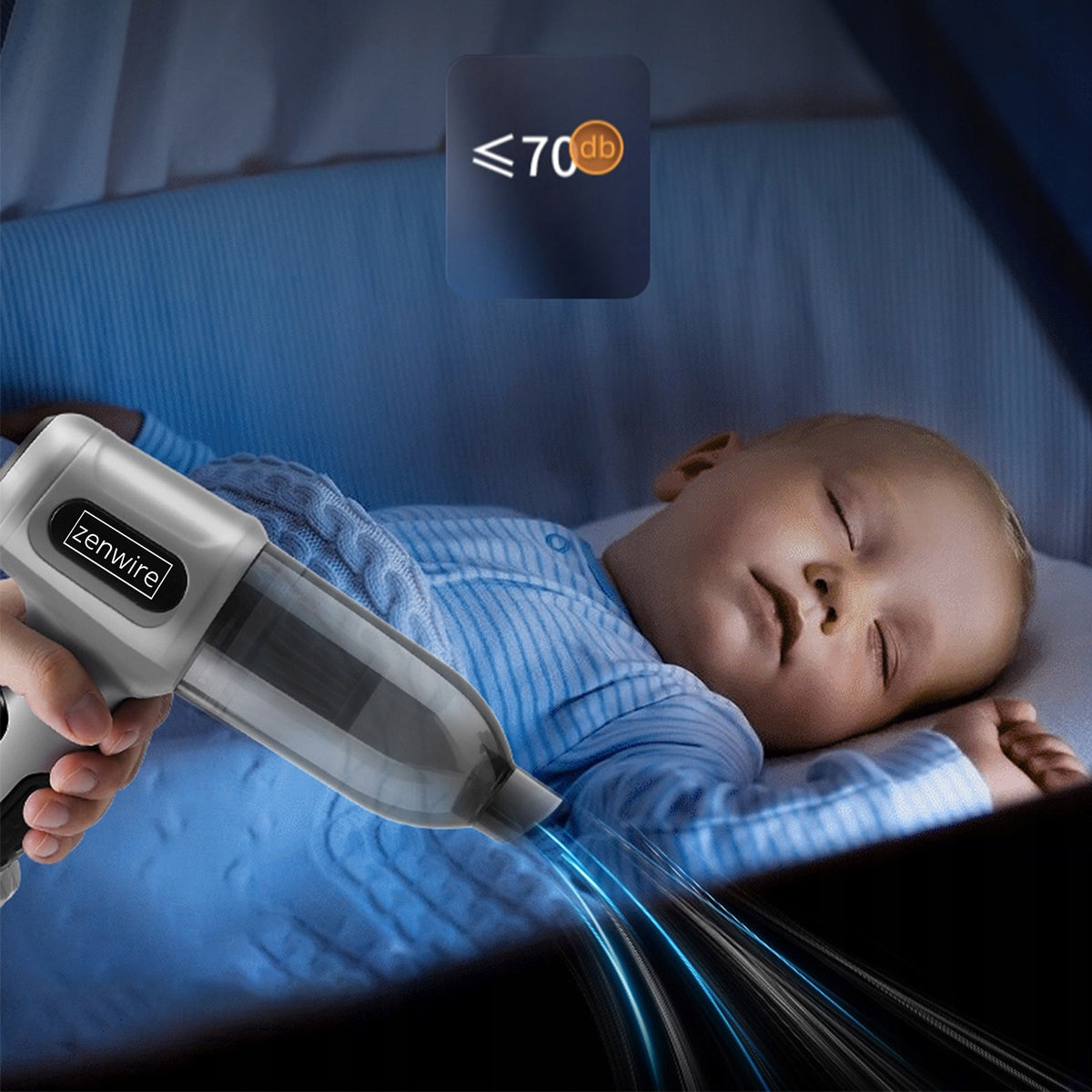 Rankinis belaidis automobilinis dulkių siurblys 2in1, pūstuvas, suspaustas oras