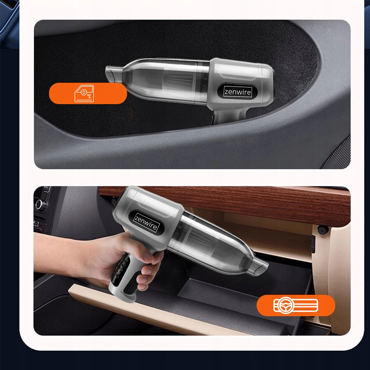 Rankinis belaidis automobilinis dulkių siurblys 2in1, pūstuvas, suspaustas oras