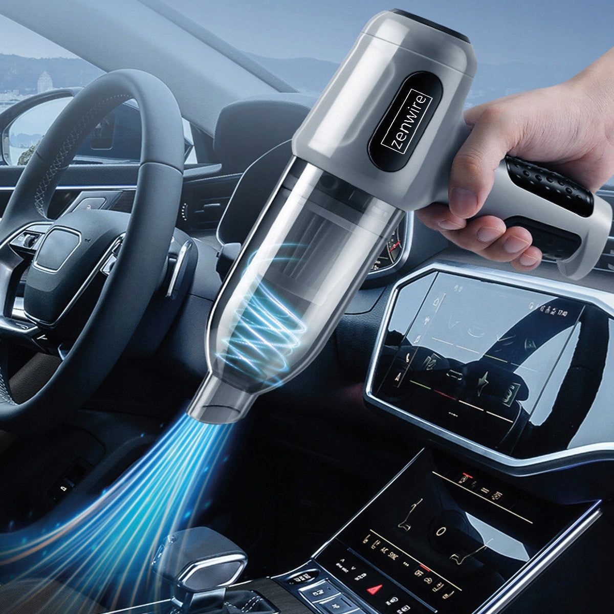 Rankinis belaidis automobilinis dulkių siurblys 2in1, pūstuvas, suspaustas oras