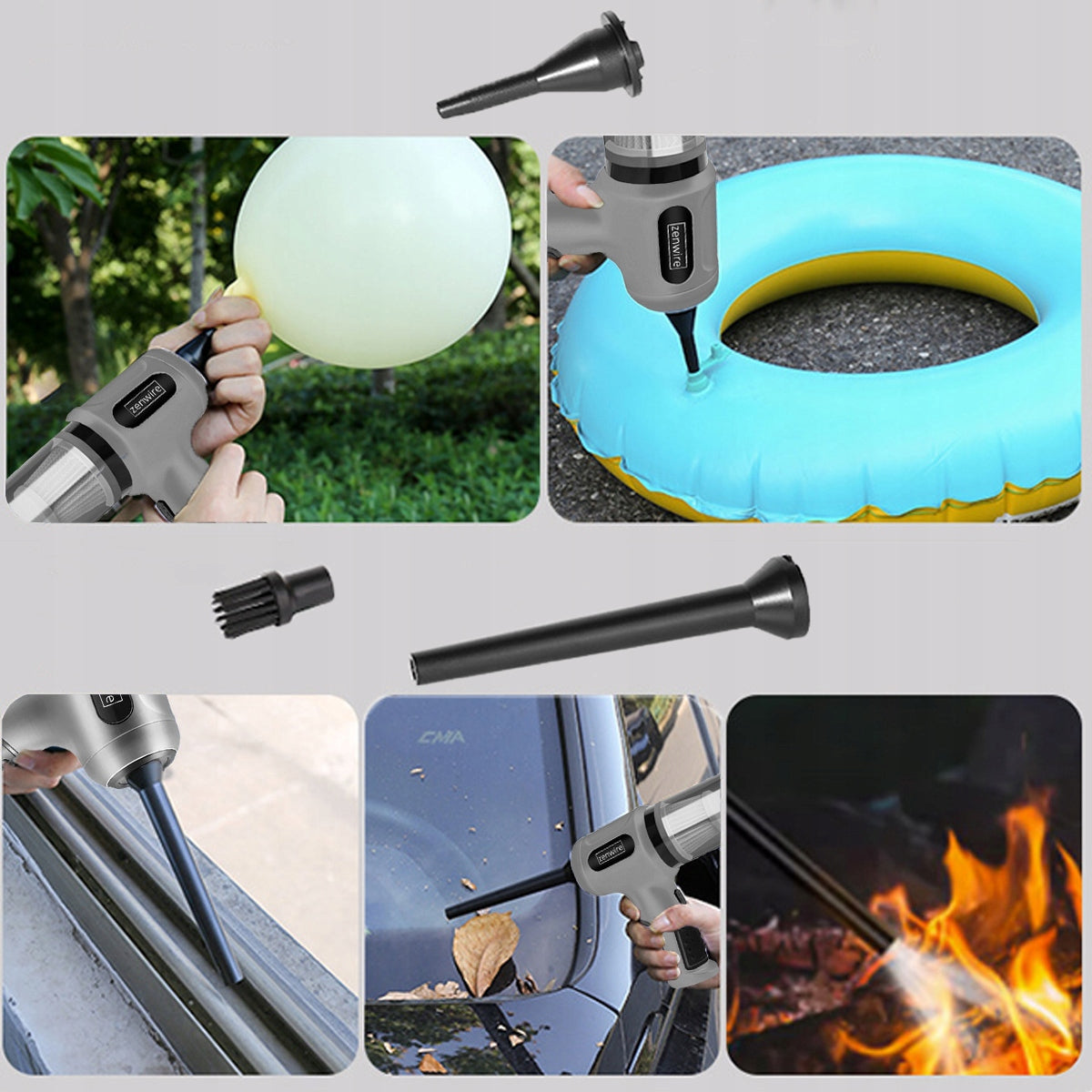 Rankinis belaidis automobilinis dulkių siurblys 2in1, pūstuvas, suspaustas oras