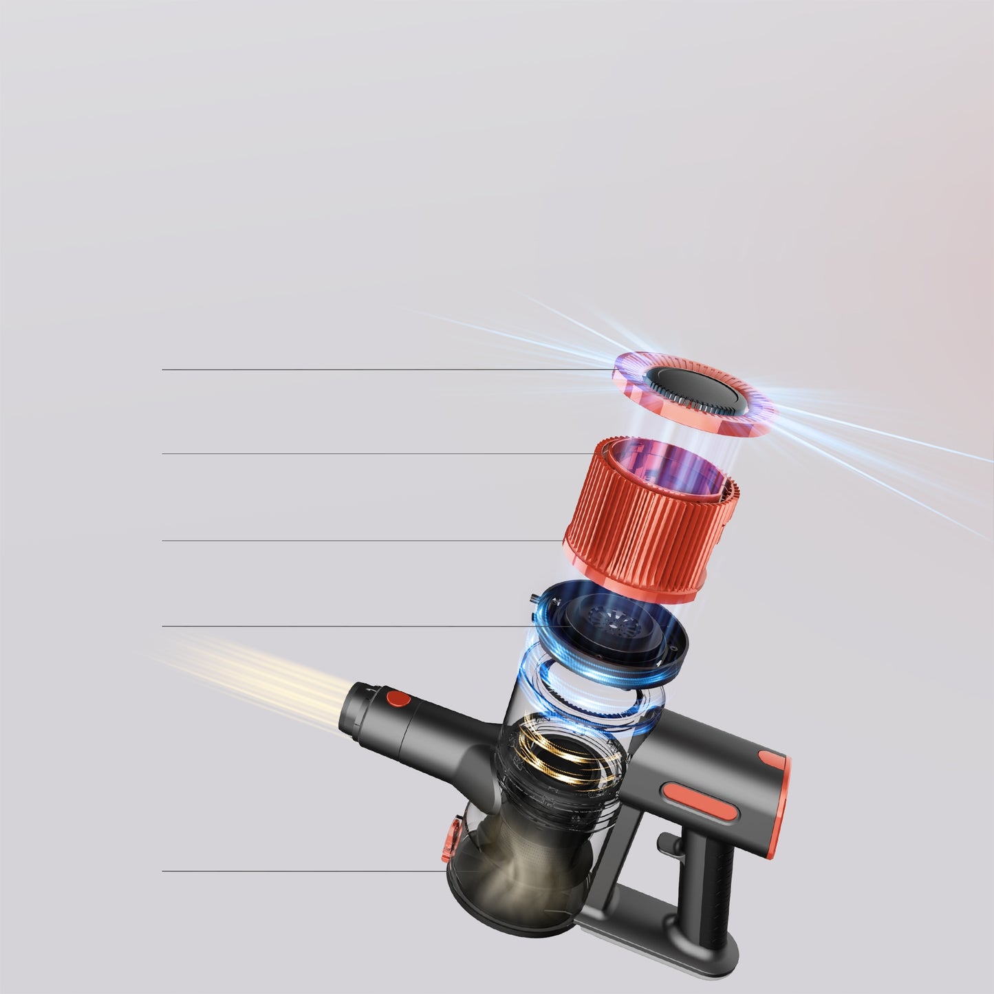 Vertikalus belaidis dulkių siurblys JIGOO C200 23Kpa 72dB 40Min 1.2L LED 350W