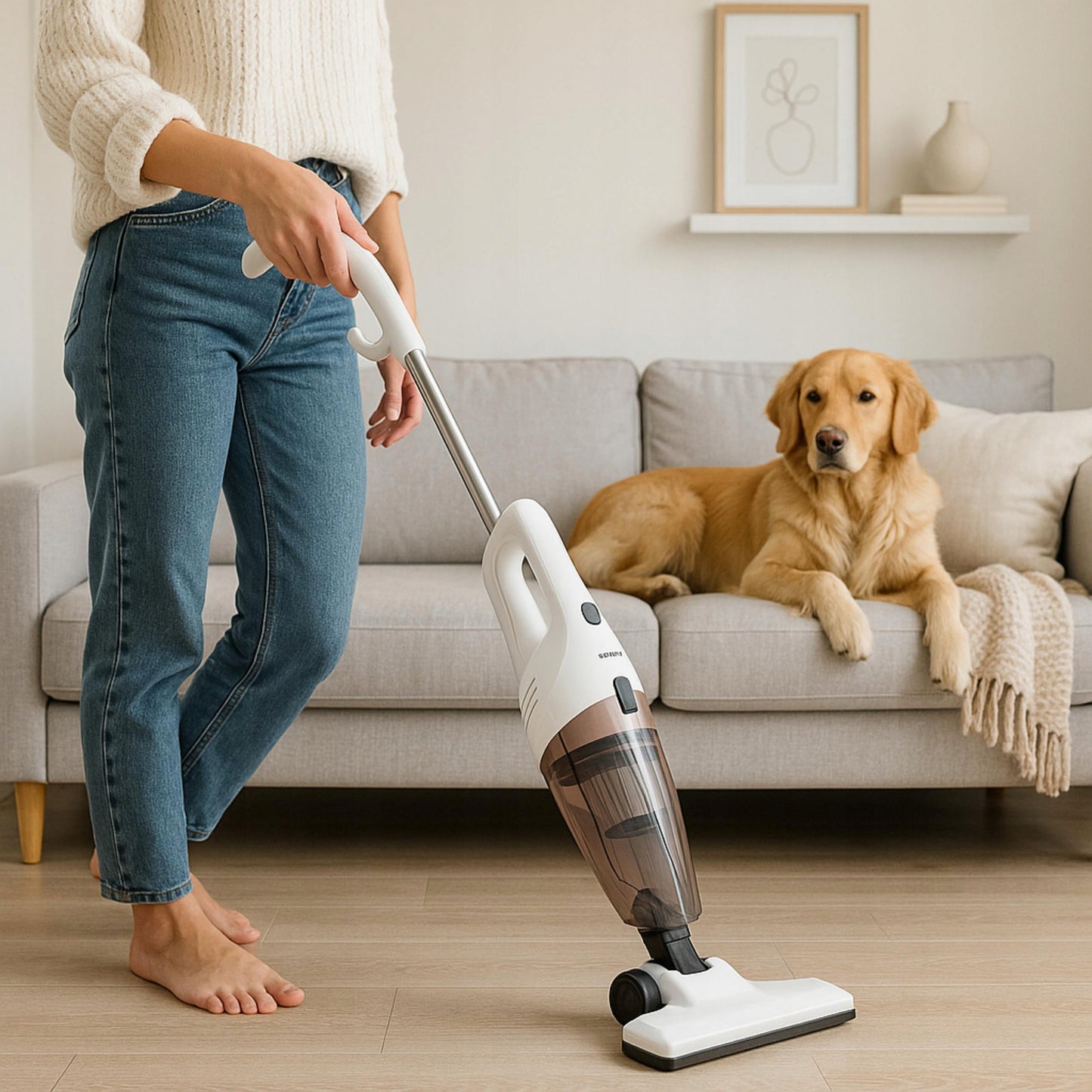 Galingas 17kPa 800W vertikalus dulkių siurblys 2-in-1, su filtru, ilgu laidu, vielinis, rankinis