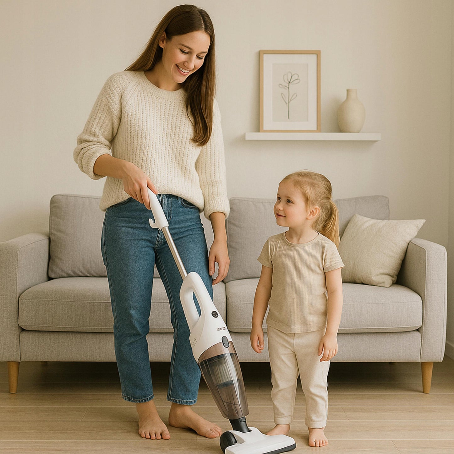 Galingas 17kPa 800W vertikalus dulkių siurblys 2-in-1, su filtru, ilgu laidu, vielinis, rankinis