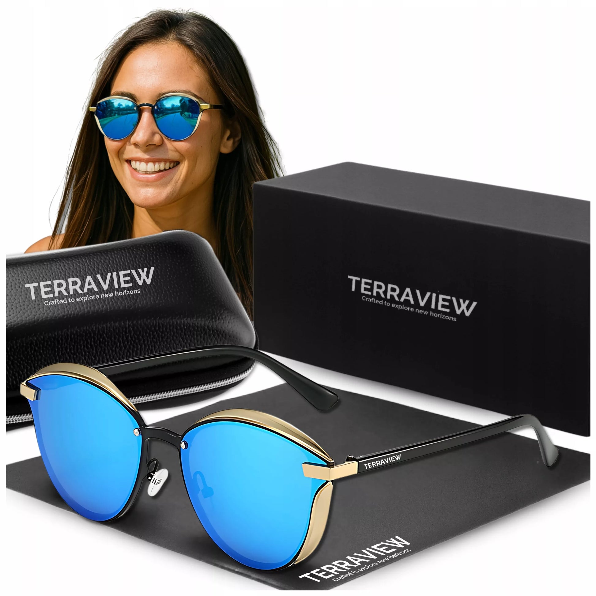 Moteriški poliarizuoti akiniai nuo saulės "Terraview" Kačių akis UV400