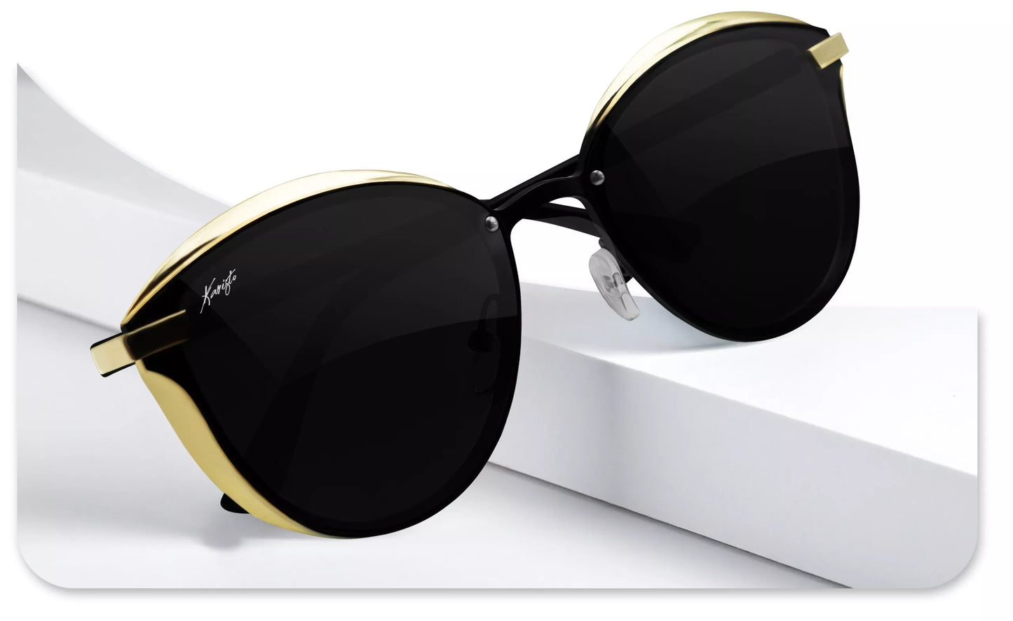 Polarizuoti moteriški akiniai nuo saulės Black Gold su dėklu UV filtru