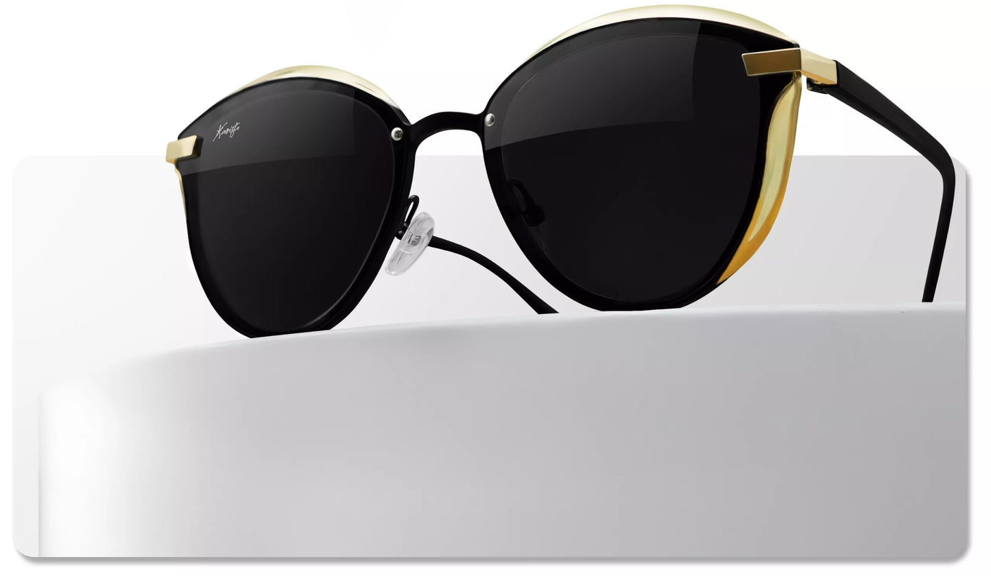 Polarizuoti moteriški akiniai nuo saulės Black Gold su dėklu UV filtru