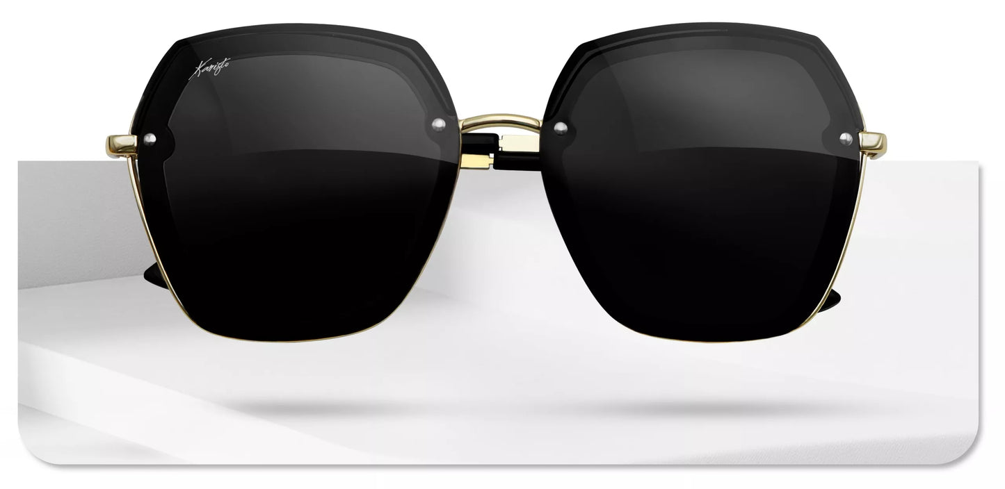 Polarizuoti moteriški akiniai nuo saulės "Coco Black" su dėklu ir UV filtru