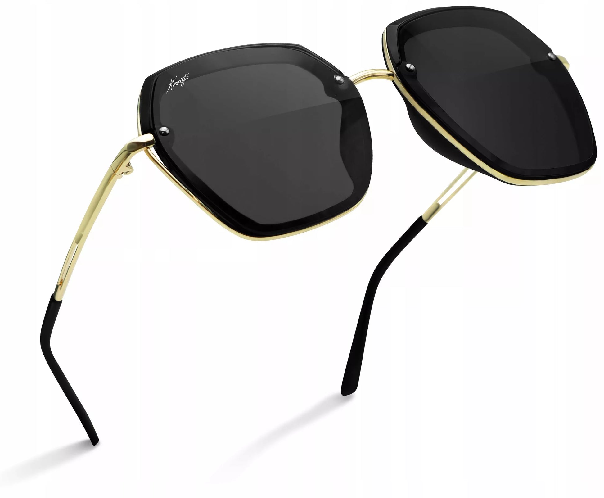 Polarizuoti moteriški akiniai nuo saulės "Coco Black" su dėklu ir UV filtru