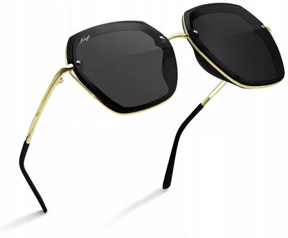 Polarizuoti moteriški akiniai nuo saulės "Coco Black" su dėklu ir UV filtru