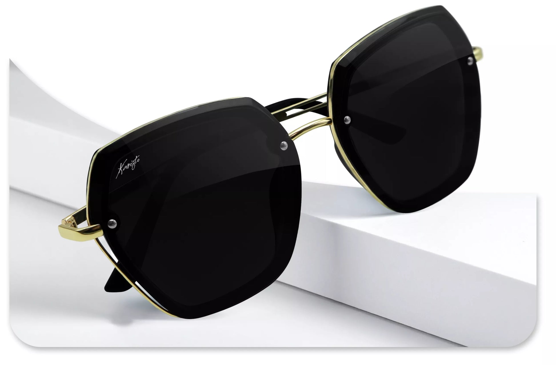 Polarizuoti moteriški akiniai nuo saulės "Coco Black" su dėklu ir UV filtru