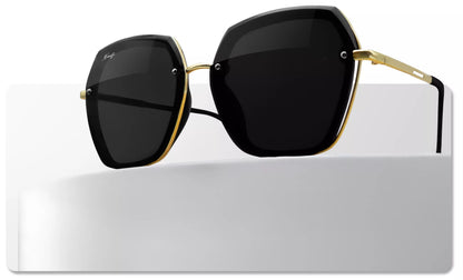 Polarizuoti moteriški akiniai nuo saulės "Coco Black" su dėklu ir UV filtru
