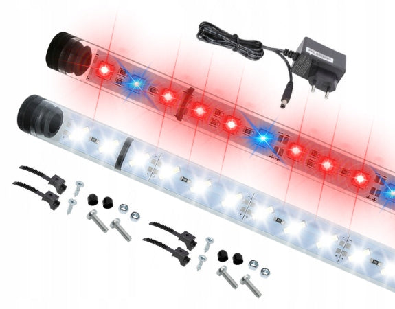 LED apšvietimas akvariumui, fluorescencinė lempa LED BALTA + augalai 2x70cm