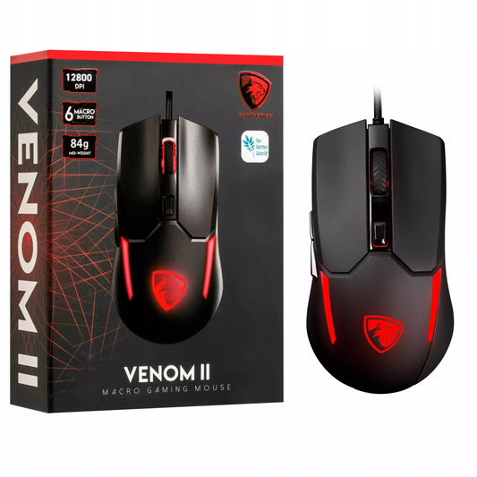 PANTHERISE VENOM II RGB Žaidimų Pelė MINECRAFT 12400DPI Žaidėjams 20 mln. Paspaudimų
