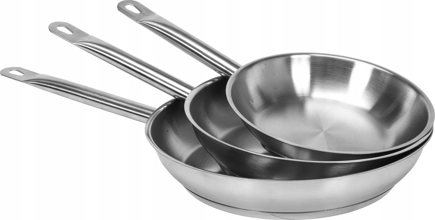 Tradicinė nerūdijančio plieno keptuvė 28 cm, skirta indukcijai ir dujoms YATO