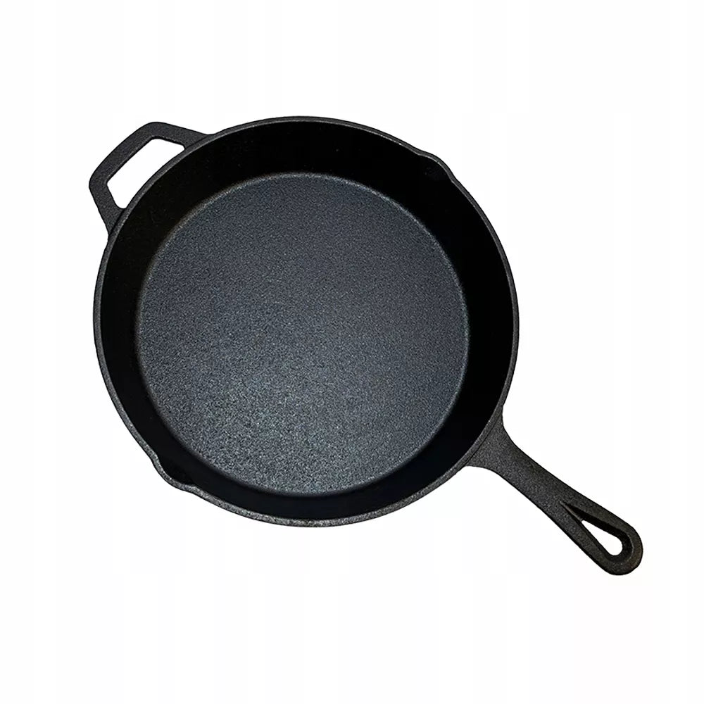 DĖL 30 cm Dydžio Ketaus Keptuvė su Rankena, Indukcijai, Griliui, Dujoms