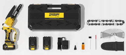 Akumuliatorinis grandininis pjūklas PRO 6" 2 AKU + DĖKLAS GALINGAS IMOUM