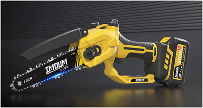 Akumuliatorinis grandininis pjūklas PRO 6" 2 AKU + DĖKLAS GALINGAS IMOUM