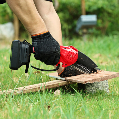 Akumuliatorinis bešepetėlinis grandininis pjūklas 6" 2xAKU 21V Šakų pjūklas