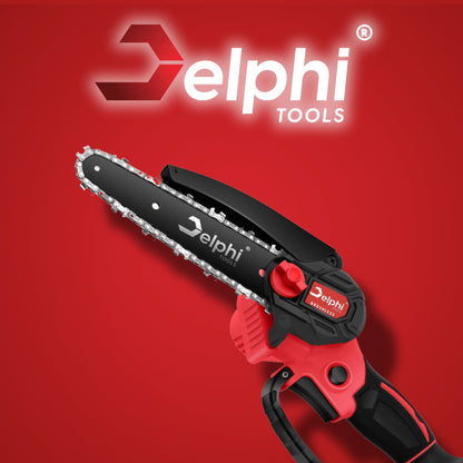 Akumuliatorinis bešepetėlinis grandininis pjūklas 6" 2xAKU 21V Šakų pjūklas