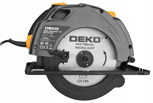 Rankinis diskinis medžio pjūklas 1200W, diskas 185mm DEKO