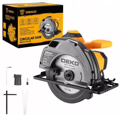 Rankinis diskinis medžio pjūklas 1200W, diskas 185mm DEKO