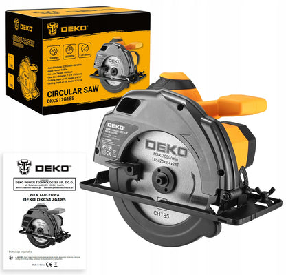 Rankinis diskinis medžio pjūklas 1200W, diskas 185mm DEKO