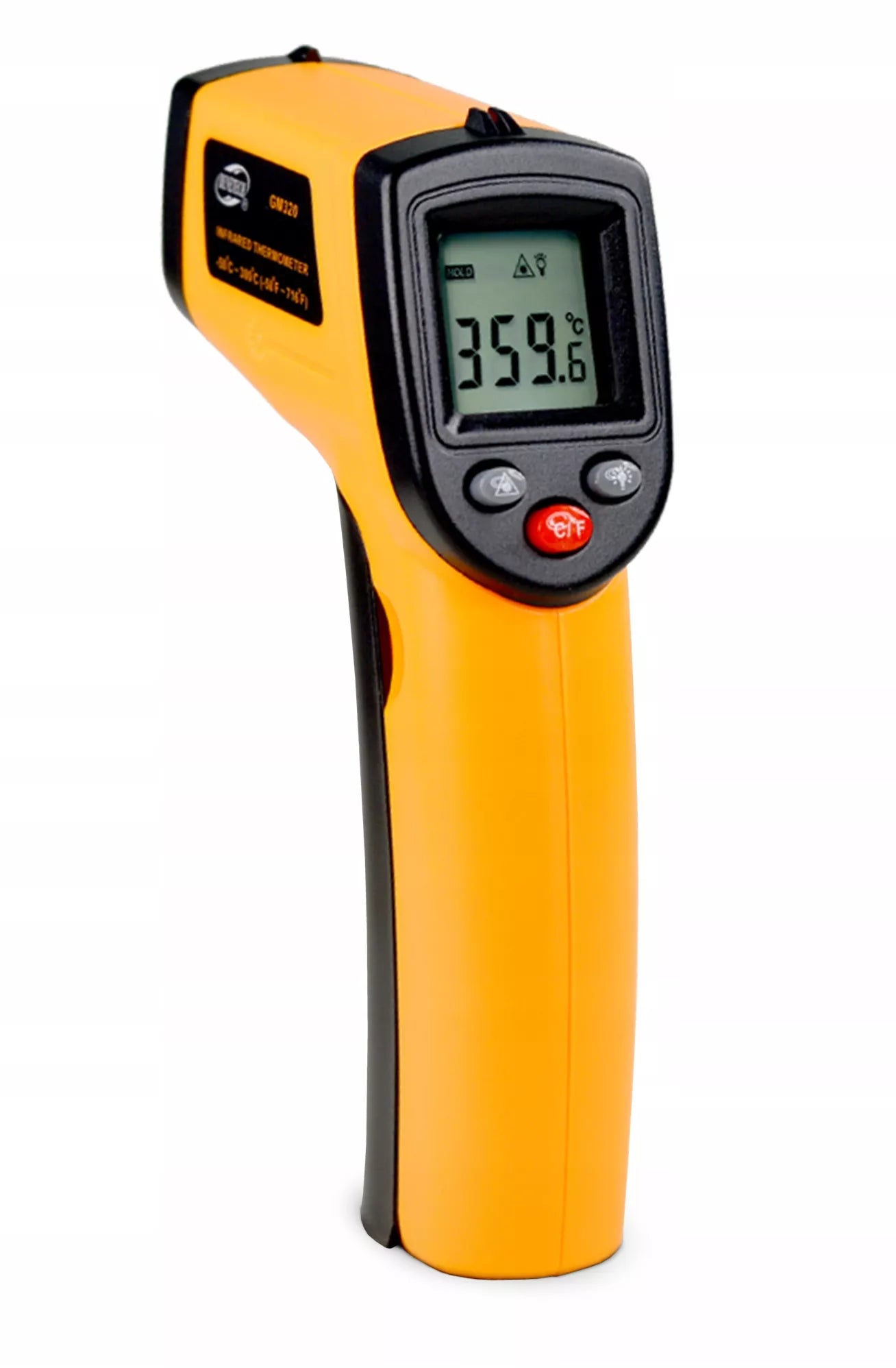 PIROMETRAS LAZERINIS BEKONTAKTIS TERMOMETRAS INFRARAUDONŲJŲ SPINDULIŲ MATUOKLIS -50 +400 LCD