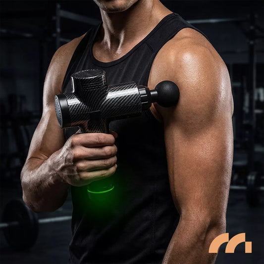 MASAŽINIS PISTOLETO KŪNUI NUGARAI PĖDOMS MASAŽUOKLIS MASSAGE GUN DĖKLAS 10 ANTGALIŲ