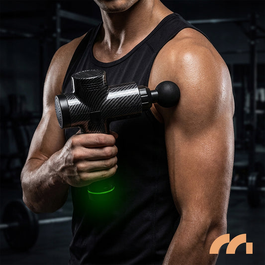 MASAŽINIS PISTOLETO KŪNUI NUGARAI PĖDOMS MASAŽUOKLIS MASSAGE GUN DĖKLAS 10 ANTGALIŲ