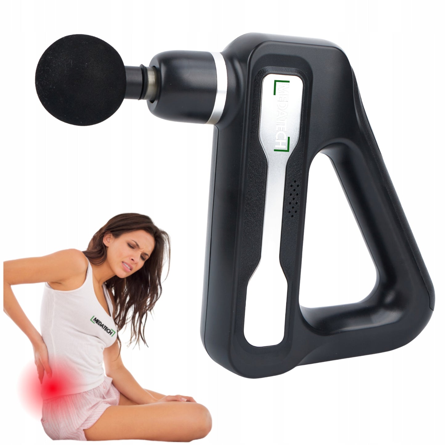 Masažinis pistoletas MEDATECH PRO MASSAGE GUN Masažuoklis nugarai, pėdoms ir kūnui
