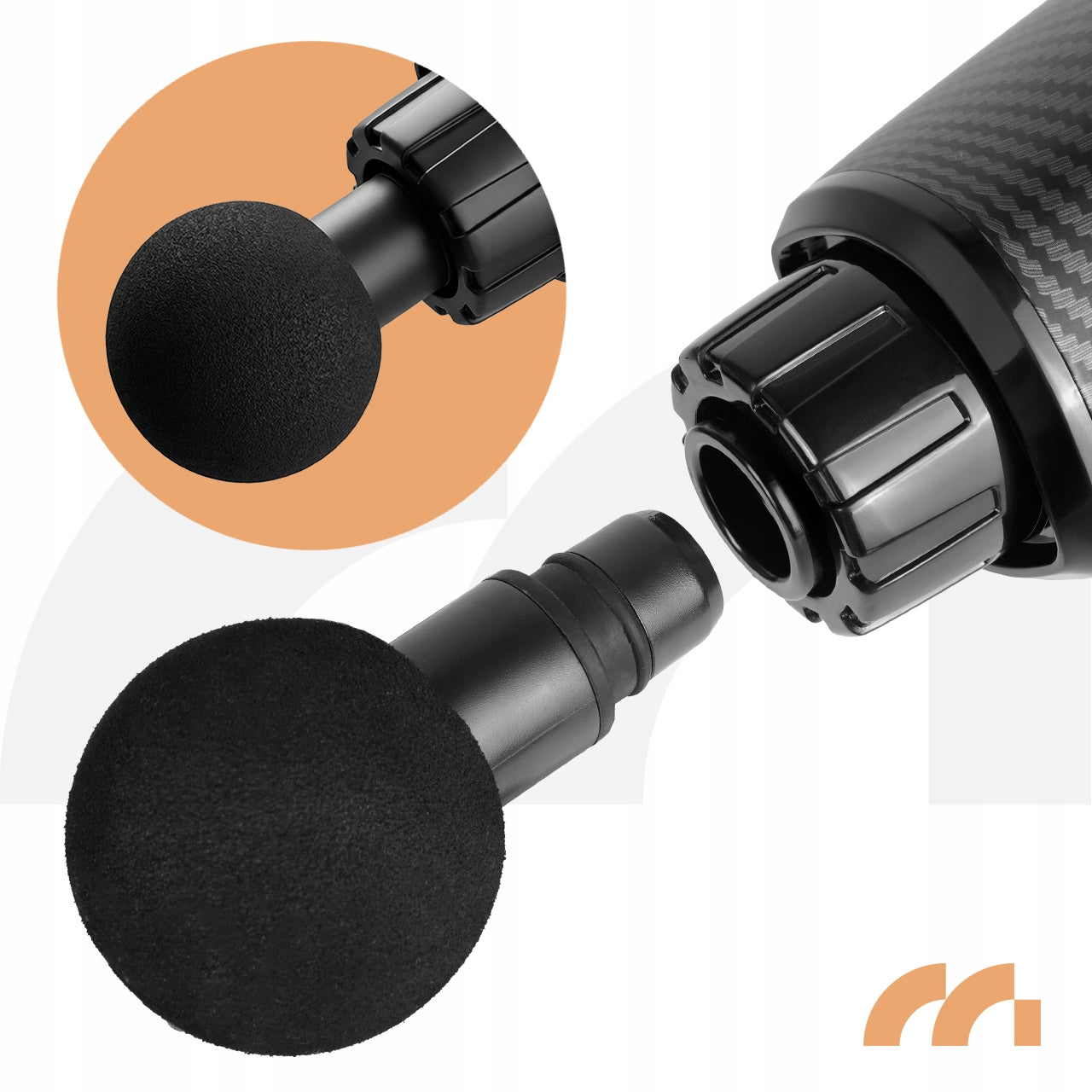 MASAŽINIS PISTOLETO KOMPLEKTAS NUGARAI, KŪNUI, PĖDOMS SU dėklu ir 10 ANTGALIŲ