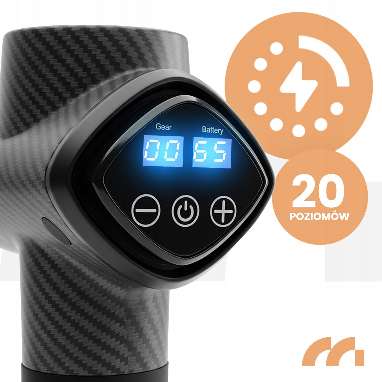 MASAŽINIS PISTOLETO KOMPLEKTAS NUGARAI, KŪNUI, PĖDOMS SU dėklu ir 10 ANTGALIŲ