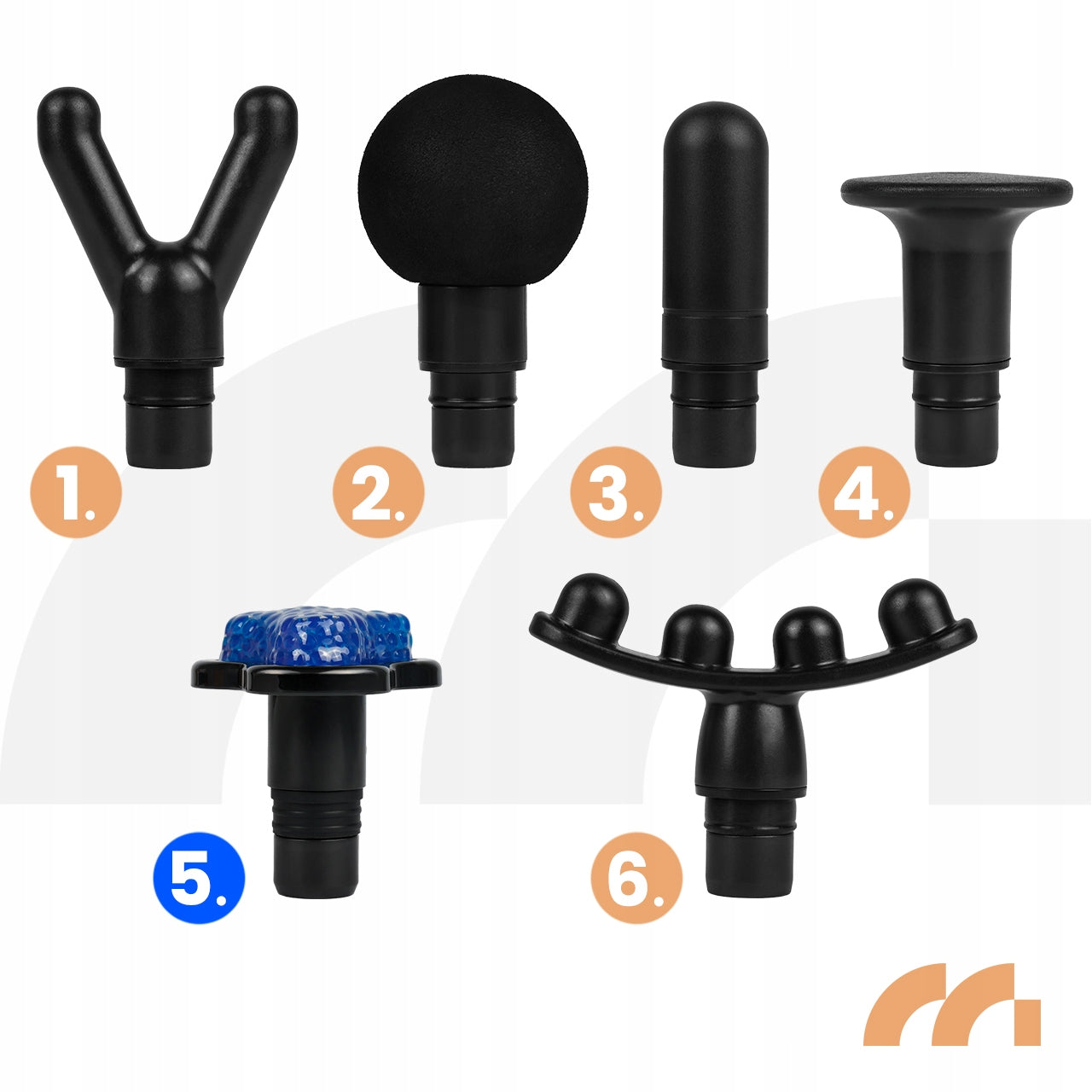 MASAŽINIS PISTOLETO PIEGIS KŪNUI, NUGARAI, PĖDOMS, 6 ANTGALIAI, DĖKLAS