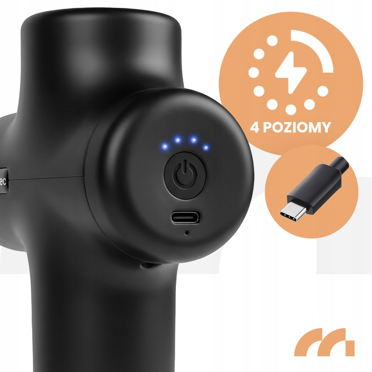 MASAŽINIS PISTOLETO PIEGIS KŪNUI, NUGARAI, PĖDOMS, 6 ANTGALIAI, DĖKLAS