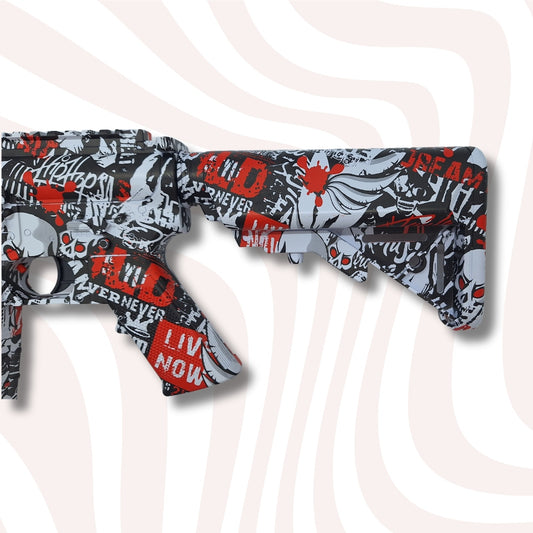 Elektrinis automatinis didelis M16 stiliaus gelio rutuliukų šautuvas (Orbeez), saugus