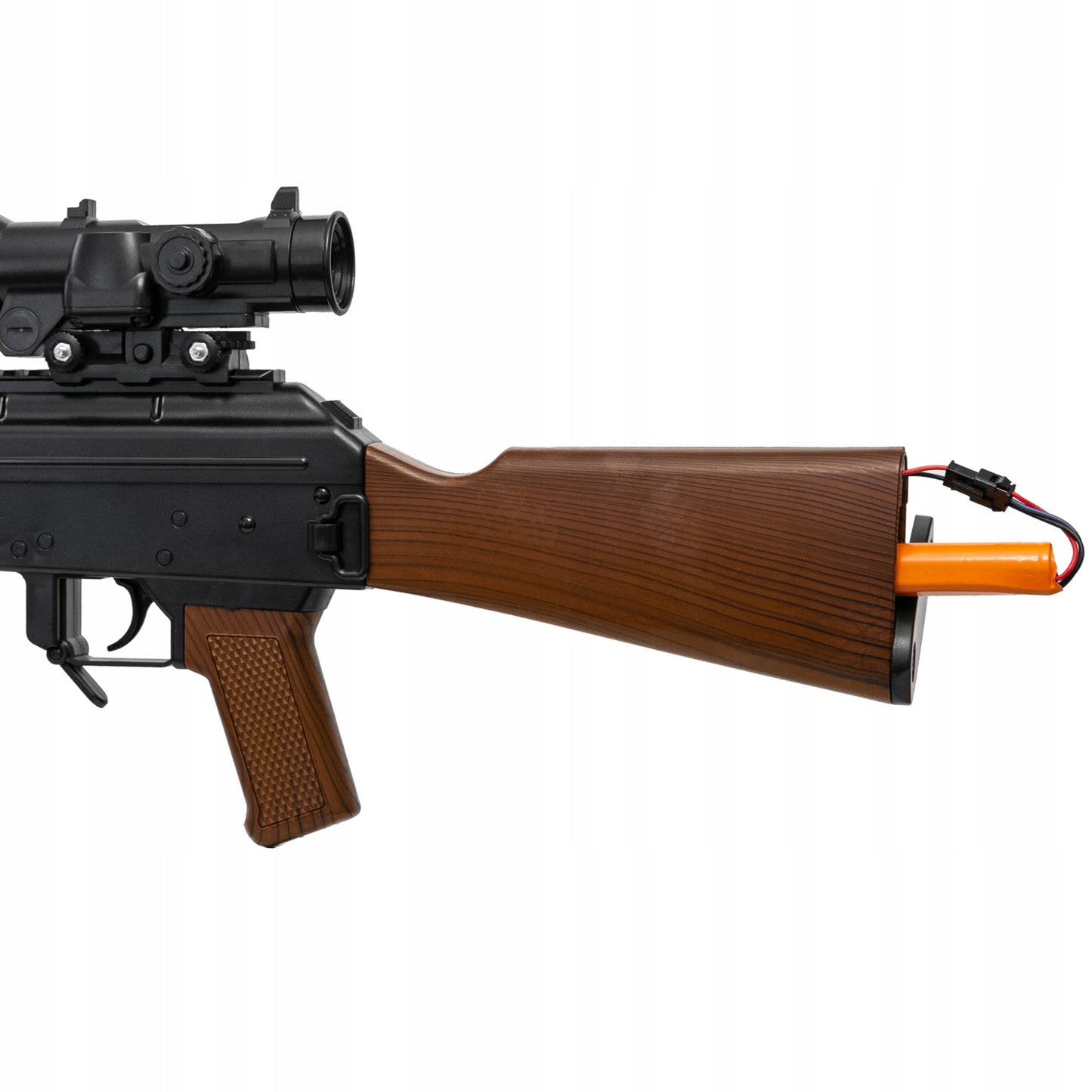 Automatinis gelio rutuliukų pistoletas, replika, dvi dėtuvės, didelis šautuvas