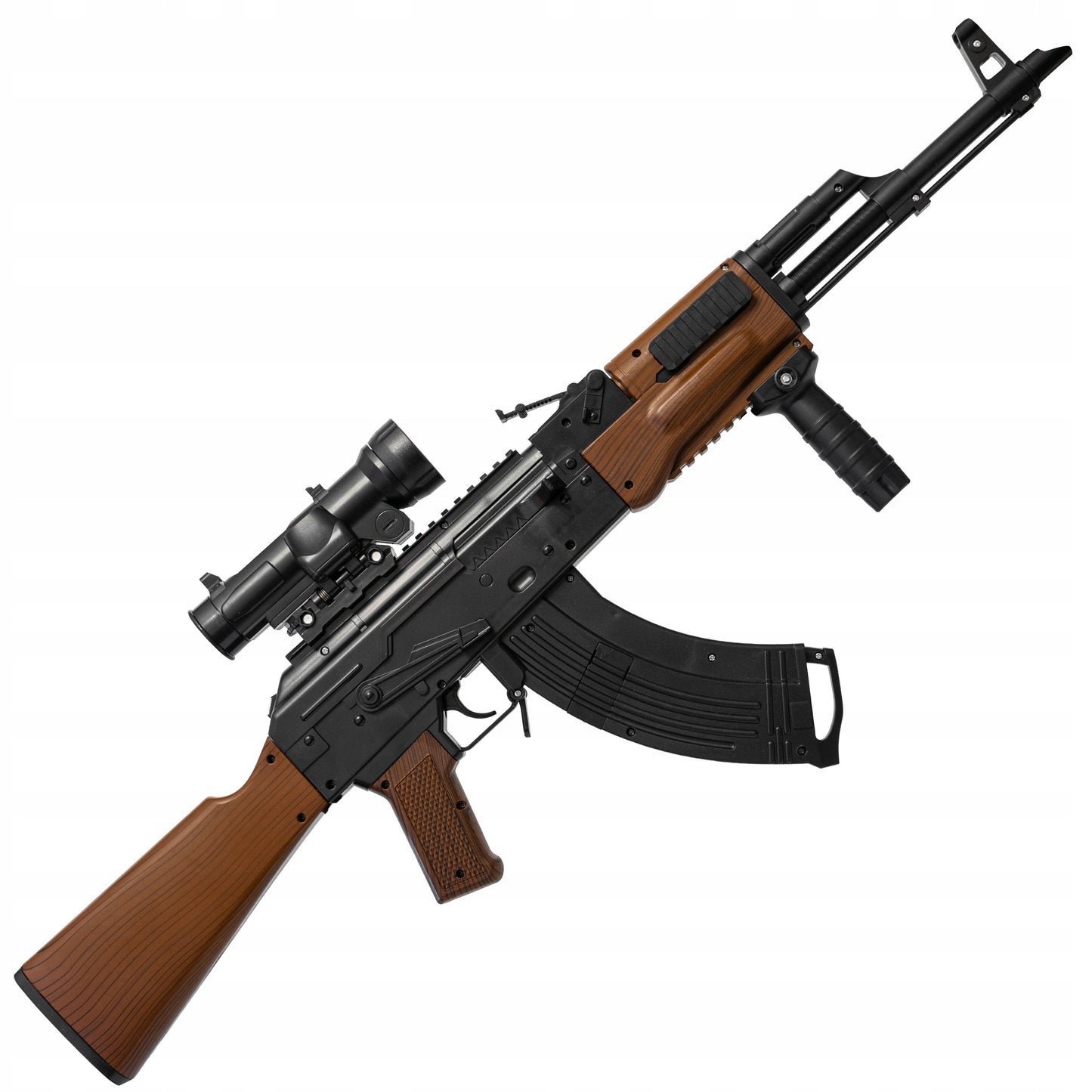 Automatinis gelio rutuliukų pistoletas, replika, dvi dėtuvės, didelis šautuvas