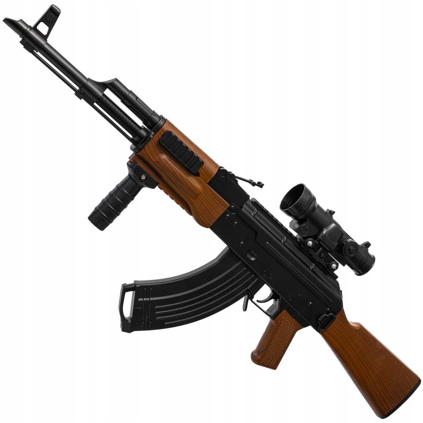 Automatinis gelio rutuliukų pistoletas, replika, dvi dėtuvės, didelis šautuvas