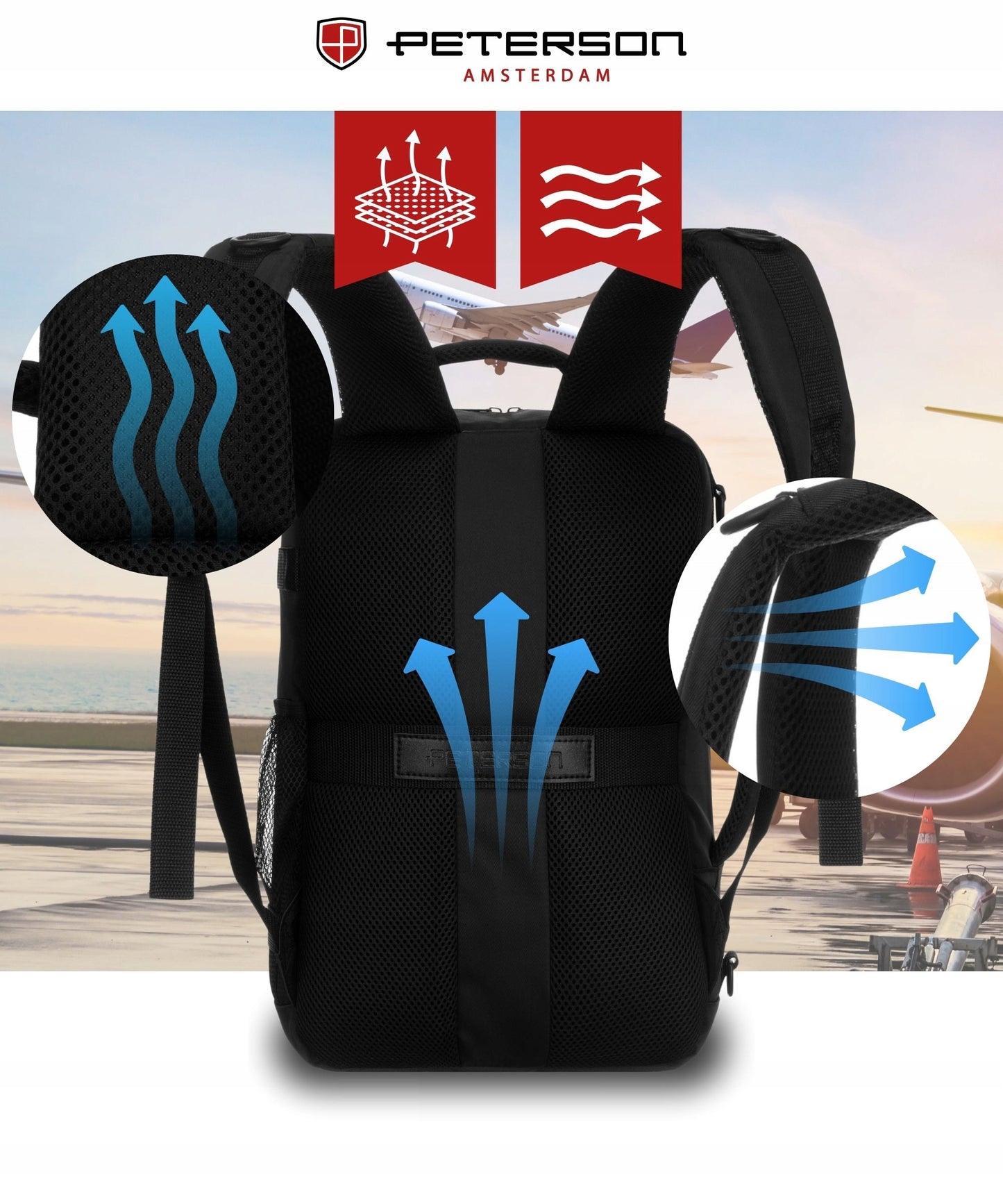 KELIONINĖ RANKINĖ Į RYANAIR LĖKTUVĄ 40X20X25 RANKINIS BAGAŽAS LENGVAS PETERSON