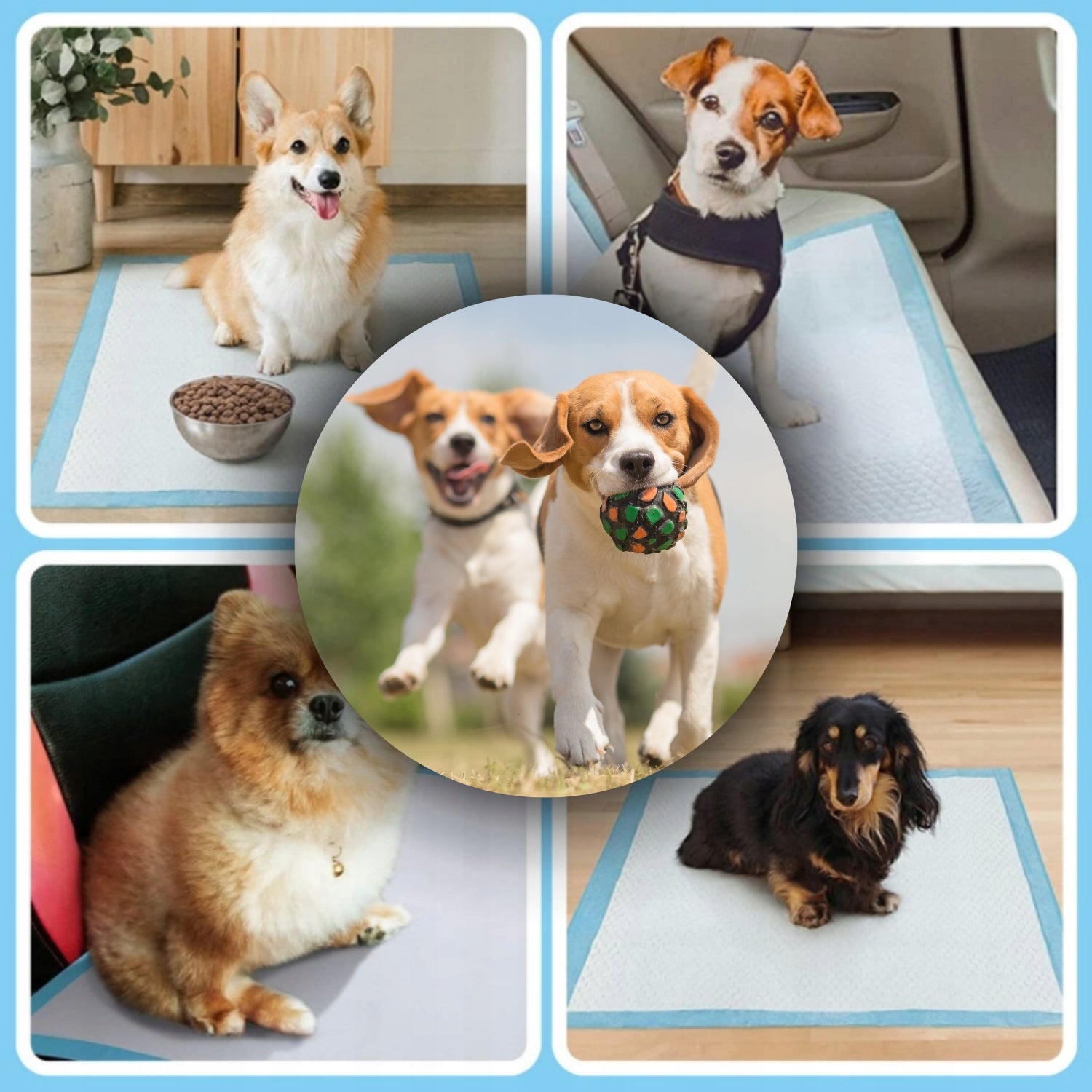 ŠUNŲ PAKLOTĖLIAI Higieniniai Šunų Vienkartiniai Įklotai 60x60 100 vnt.