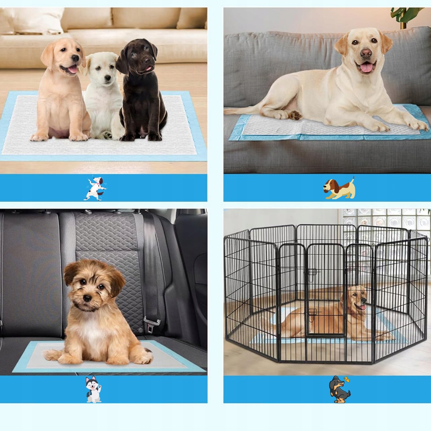 ŠUNŲ PAKLOTĖLIAI Higieniniai Šunų Vienkartiniai Įklotai 60x60 100 vnt.