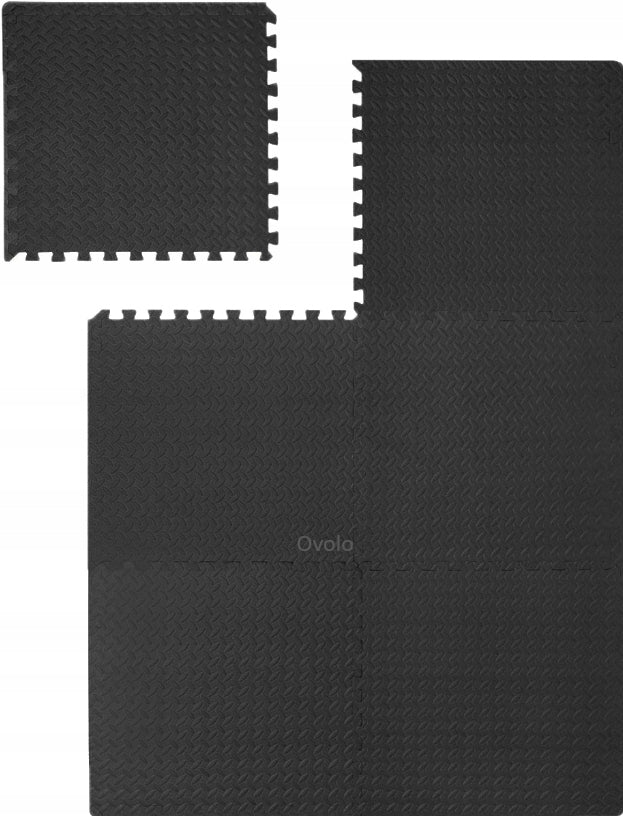 Guminės "PUZZLE" grindys sporto salėms, kilimėlis po įranga, apsauginis, juodas 1,2x1,8m