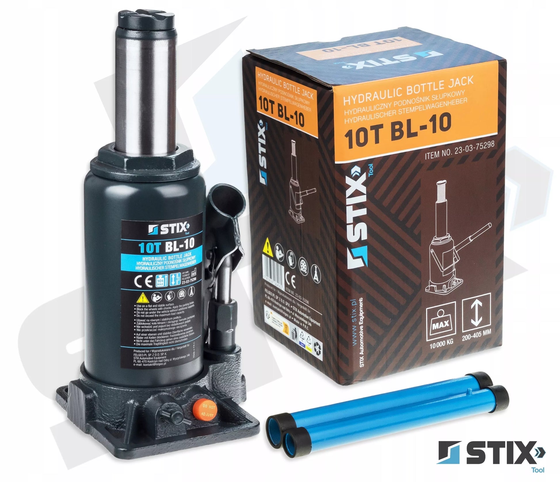 AUTOMOBILIO KĖLIKLIS 10T 200-405mm STULPINIS BUTELINIS HIDRAULINIS BL-10