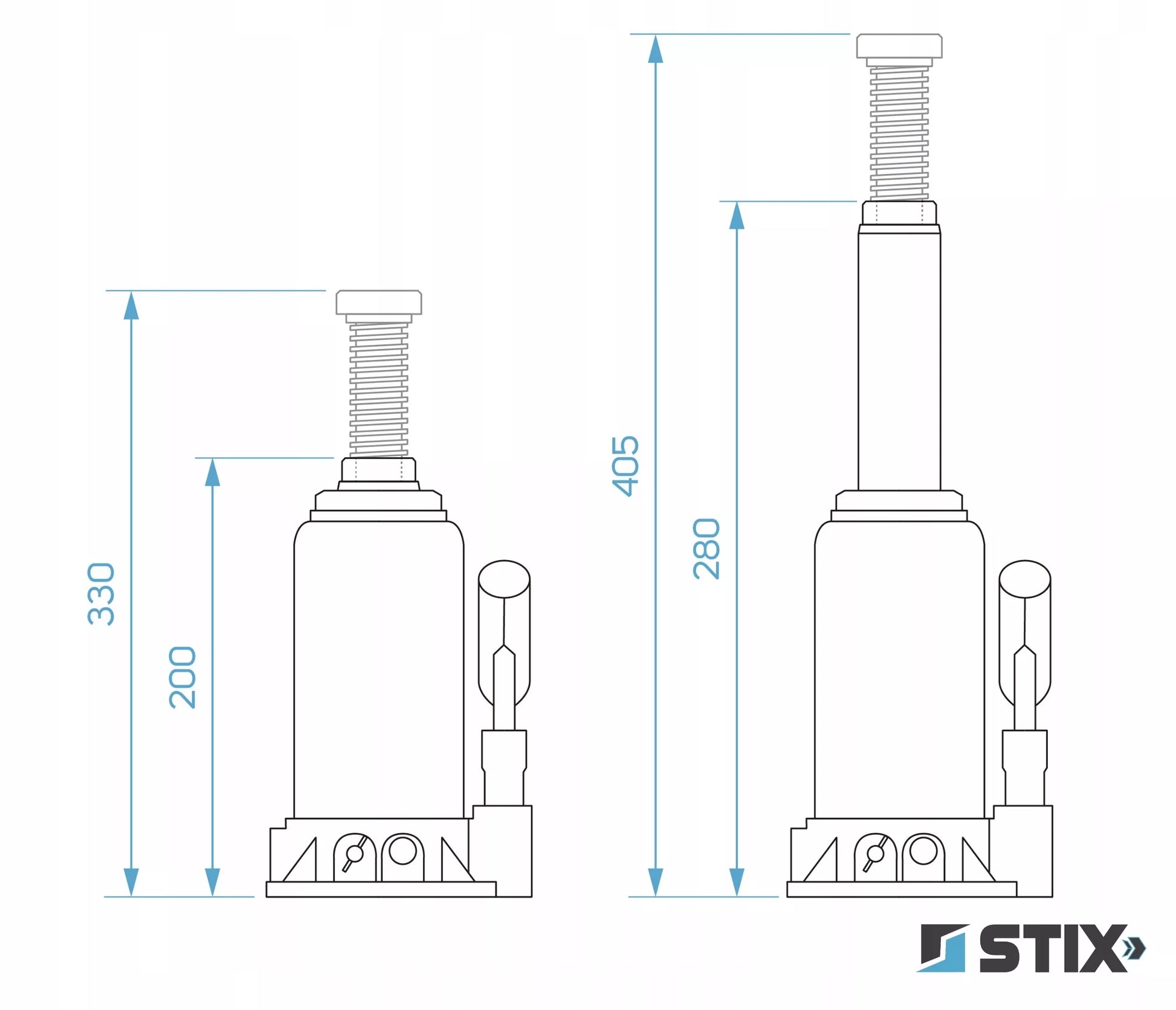 AUTOMOBILIO KĖLIKLIS 10T 200-405mm STULPINIS BUTELINIS HIDRAULINIS BL-10