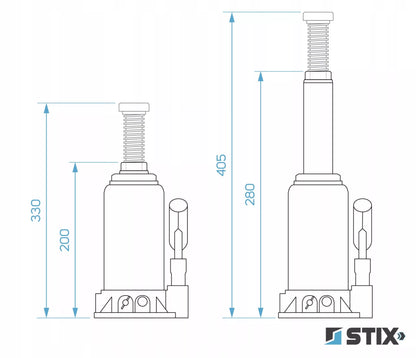 AUTOMOBILIO KĖLIKLIS 10T 200-405mm STULPINIS BUTELINIS HIDRAULINIS BL-10