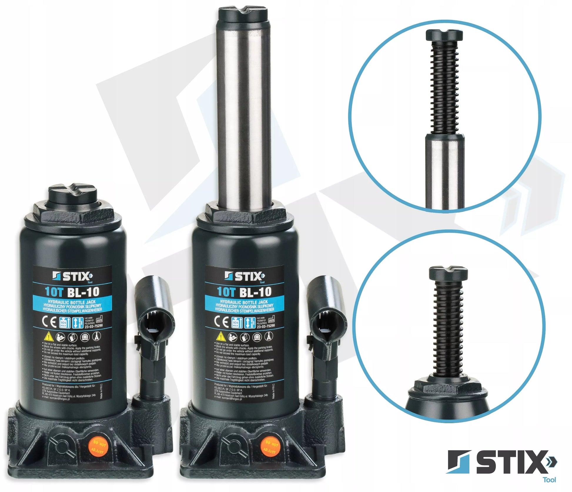 AUTOMOBILIO KĖLIKLIS 10T 200-405mm STULPINIS BUTELINIS HIDRAULINIS BL-10