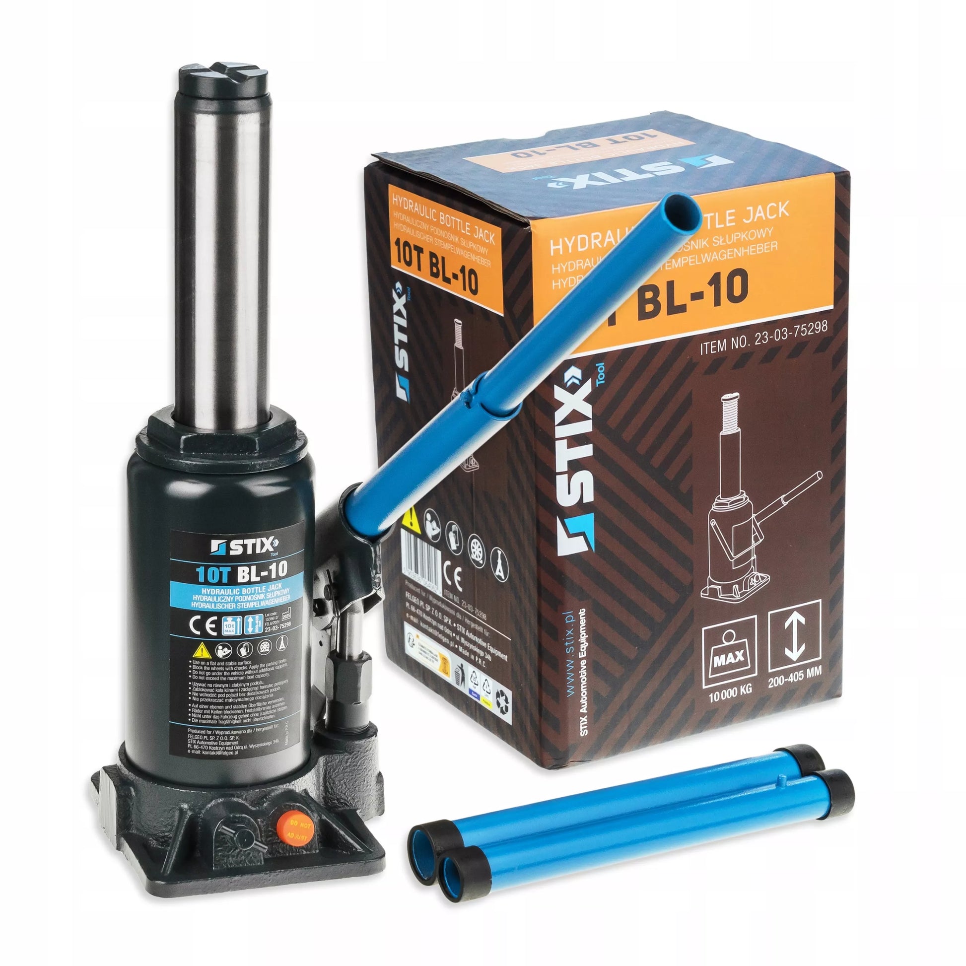 AUTOMOBILIO KĖLIKLIS 10T 200-405mm STULPINIS BUTELINIS HIDRAULINIS BL-10